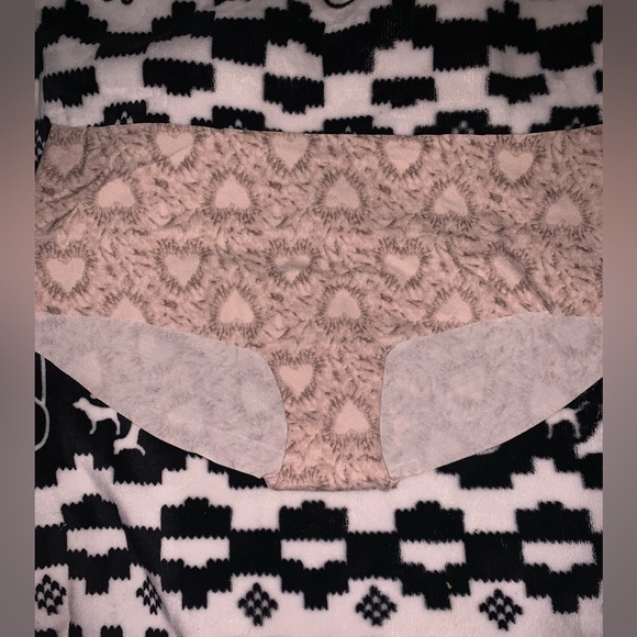 Victorias Secret Pink No Show Cotton Hipster Underwear Iced Coffee Heart Tie Dye - Picture 3 of 8